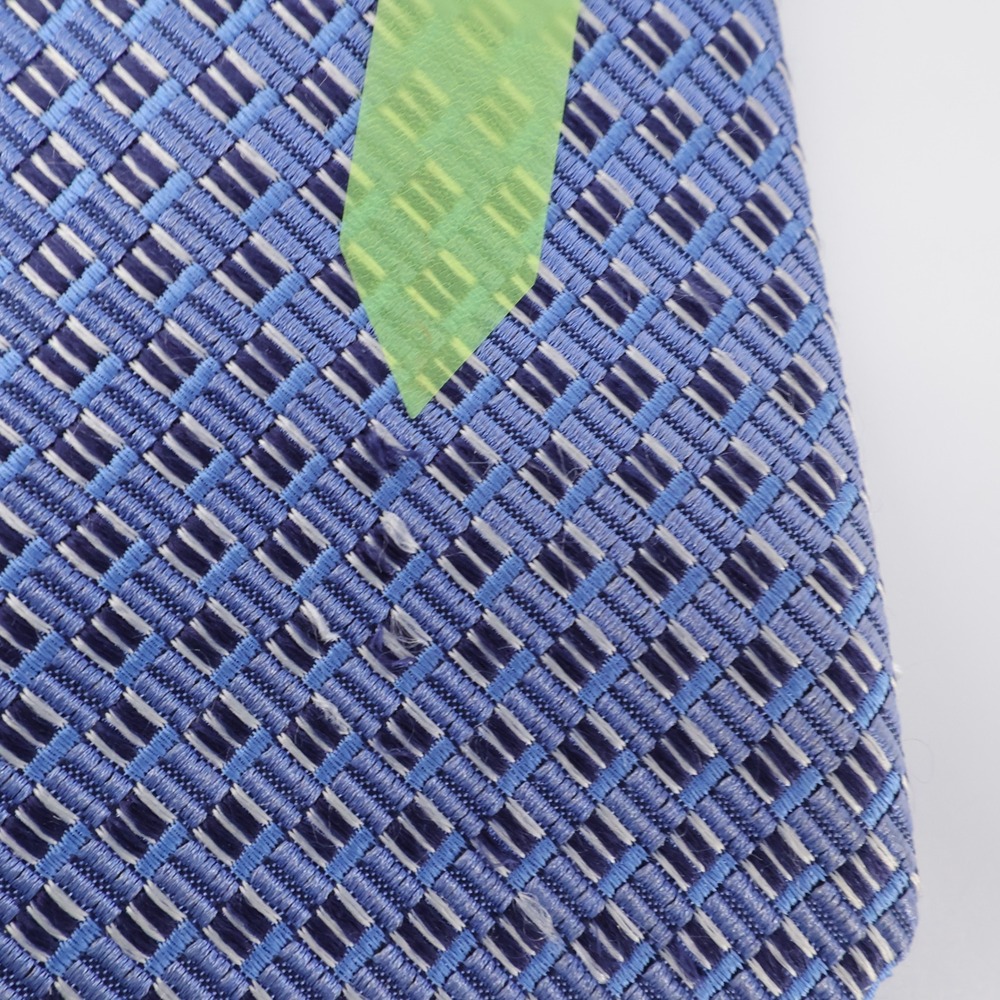 Ermenegildo Zegna Basketweave Silk Necktie‎ Blue One Size Mens OS - Picture 6 of 7